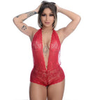 Body Sexy em Renda Frente Única Regulável com Lacinho Jô Lingerie