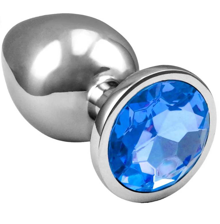 Plug Anal de Ao Inoxidvel com Cristal Arredondado Sexy Import Tamanh Plug Anal de Ao Inoxidvel com Cristal Arredondado Sexy Import Tamanh