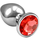 Plug Anal de Aço Inoxidável com Cristal Arredondado Sexy Import Tamanho P