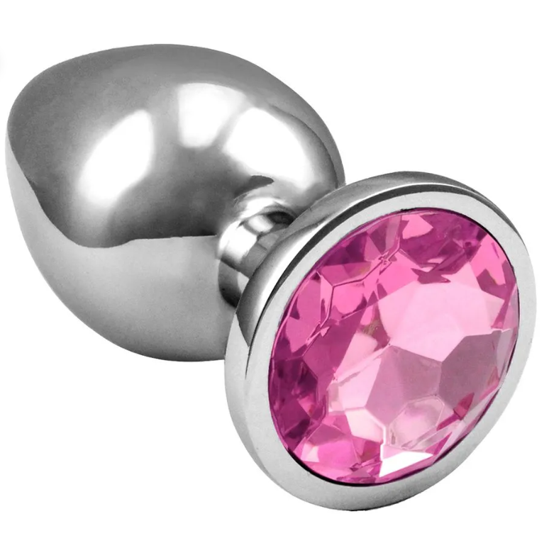 Plug Anal de Aço Inoxidável com Cristal Arredondado Sexy Import Tamanho P