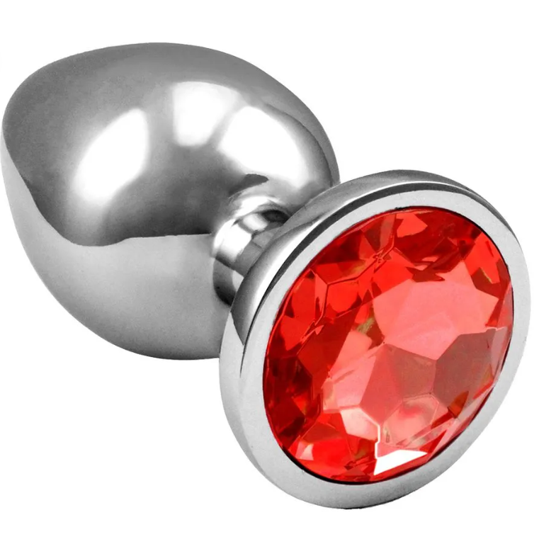 Plug Anal de Aço Inoxidável com Cristal Arredondado Sexy Import Tamanho P