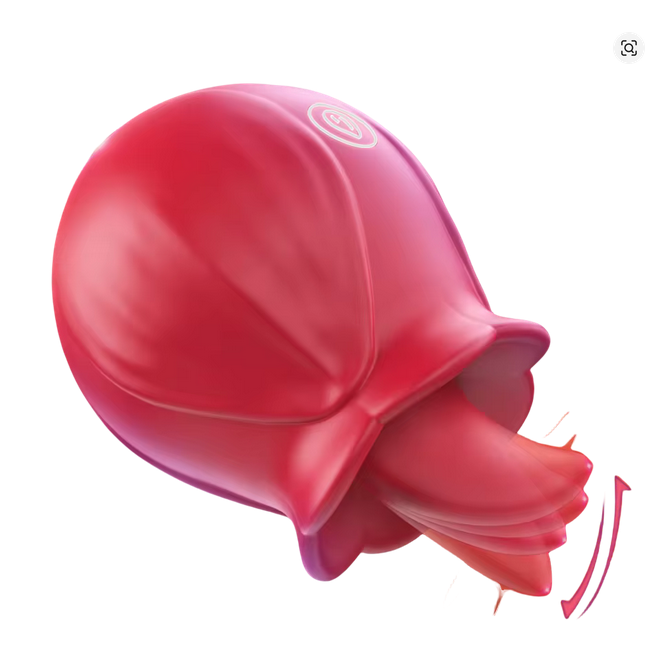 Rosa Estimuladora com Língua – Vibrador Clitoriano Recarregável