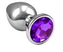 Plug Anal de Aço Inoxidável com Cristal Arredondado Sexy Import Tamanho P