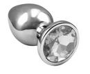 Plug Anal de Aço Inoxidável com Cristal Arredondado Sexy Import Tamanho P