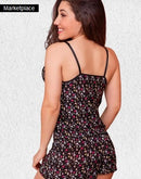 Baby Doll Estampado com Decote Profundo em Estampas Aleatórias