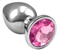 Plug Anal de Aço Inoxidável com Cristal Arredondado Sexy Import Tamanho P