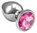 Plug Anal de Aço Inoxidável com Cristal Arredondado Sexy Import Tamanho P