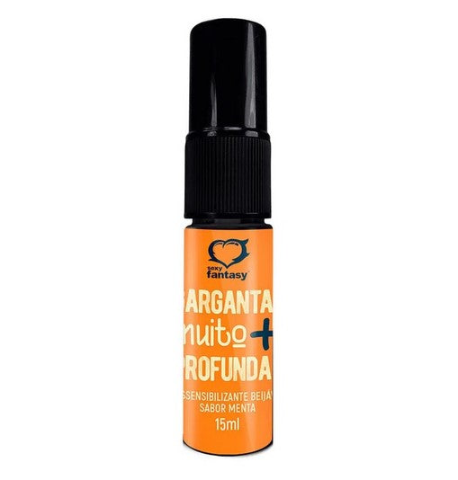 Garganta Muito Mais Profunda Dessensibilizante em Spray Beijável Menta 15ml Sexy Fantasy