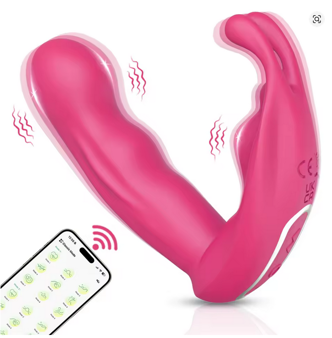 Vibrador Rabbit com penetração e controle via aplicativo
