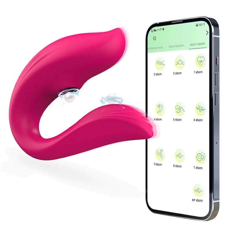 Vibrador Casal com Sucção de Blutooth Cotrole via Aplicativo