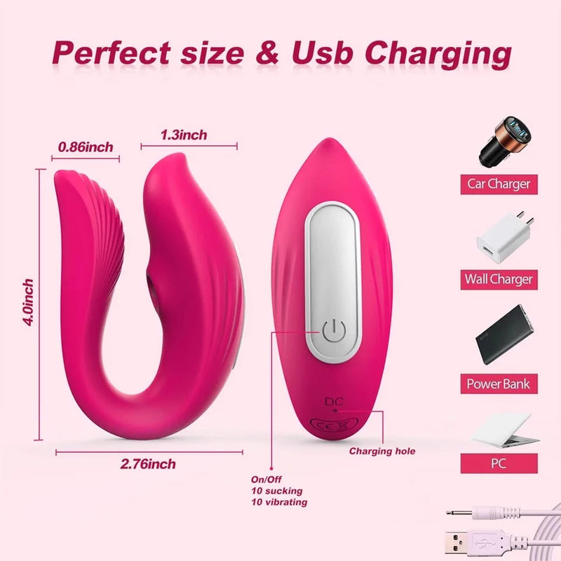 Vibrador Casal com Sucção de Blutooth Cotrole via Aplicativo