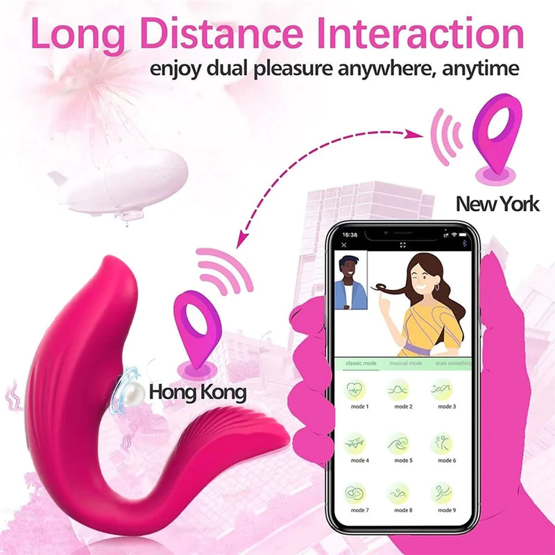 Vibrador Casal com Sucção de Blutooth Cotrole via Aplicativo