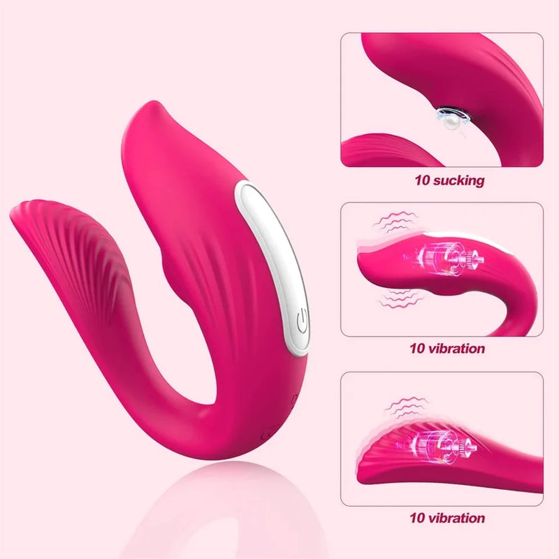 Vibrador Casal com Sucção de Blutooth Cotrole via Aplicativo