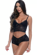 CONJUNTO CROPPED E CALESSON EM RENDA SEM BOJO HOT LOVE