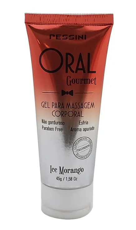 Oral Gourmet Gel Beijável que Esfria de Ice Morango 35ml/45g Pessini