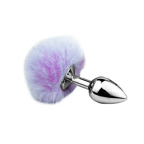 Plug Anal em Metal 7cm com Pompom Colorido Miss Collection
